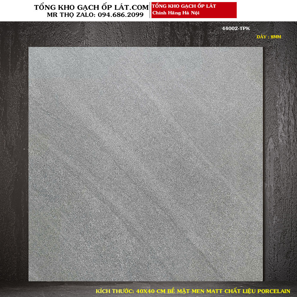 Gạch lát nền chống trơn 40x40 cm vân xi măng 44002 Loại A1