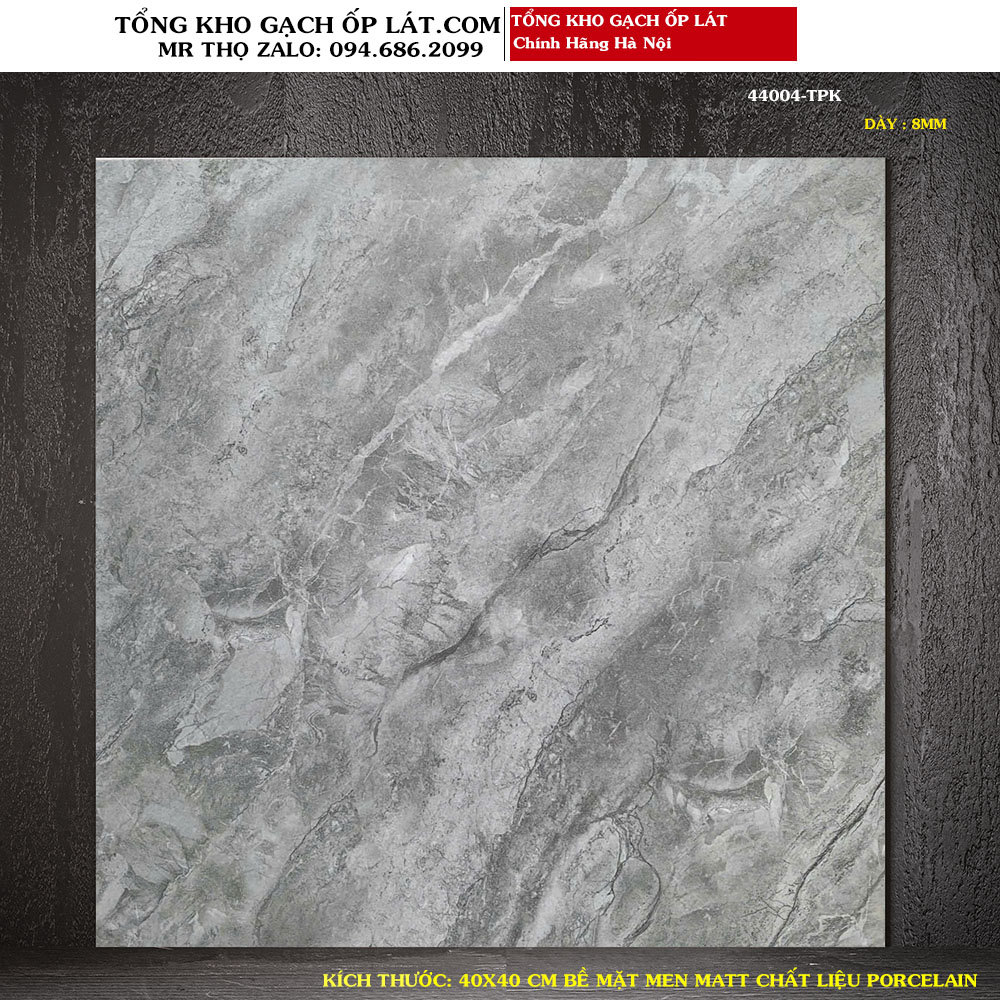 Gạch lát nền chống trơn vân xi măng 40x40 cm 44004 Loại 1