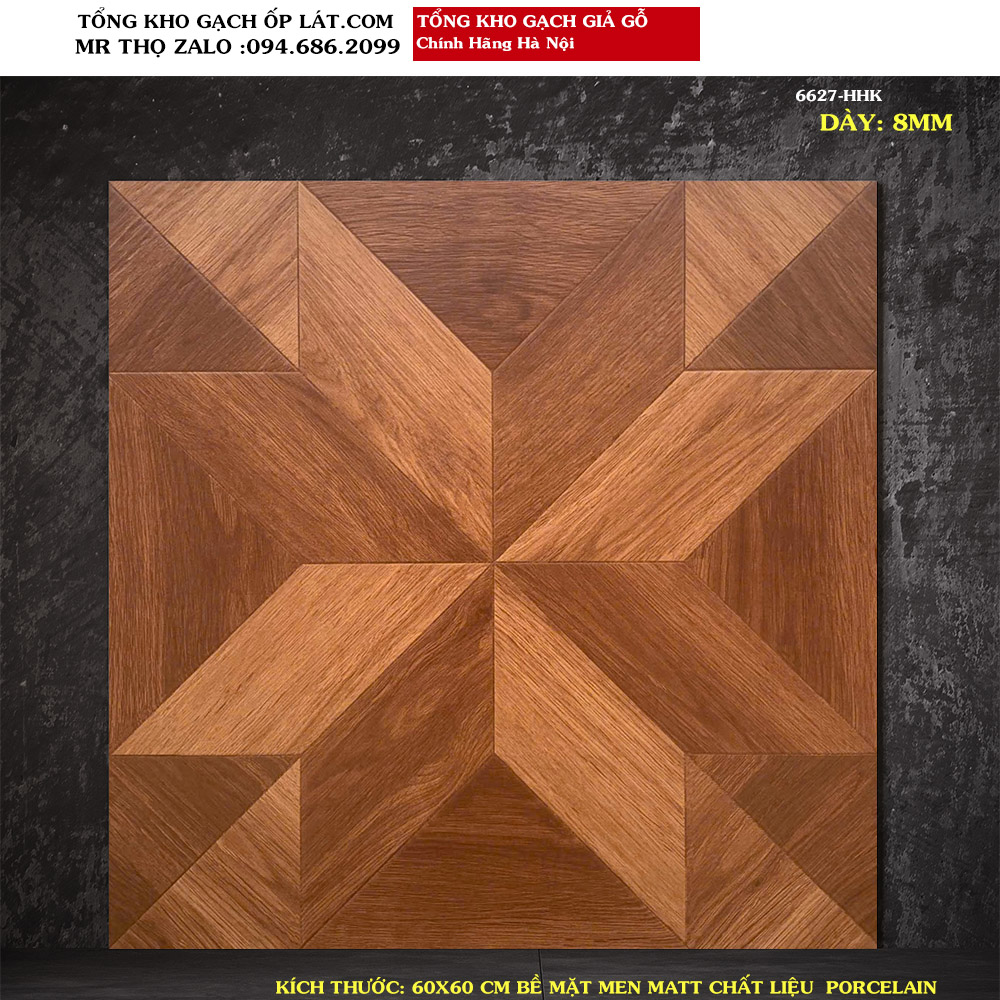 Gạch lát nền giả gỗ 600x600 6627