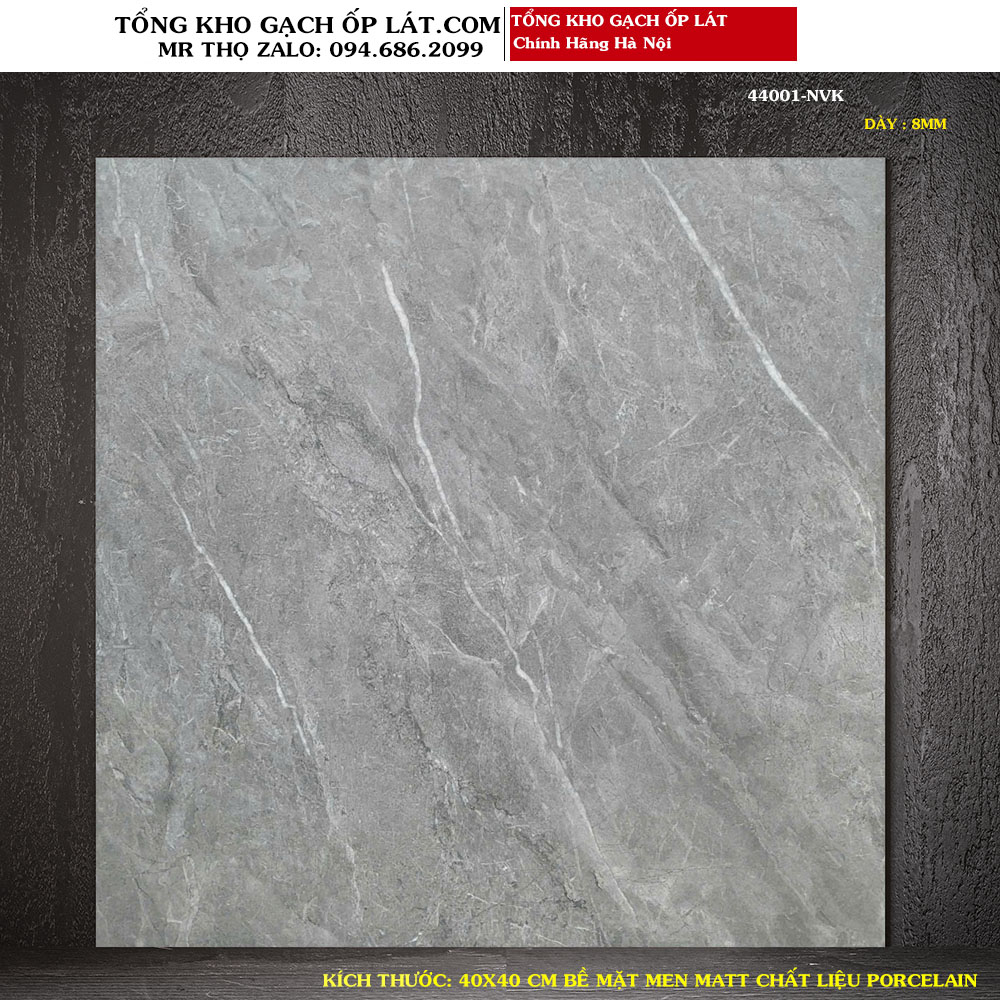 Gạch lát nền vân xi măng Chống Trơn 40x40 cm 44001 Loại 1