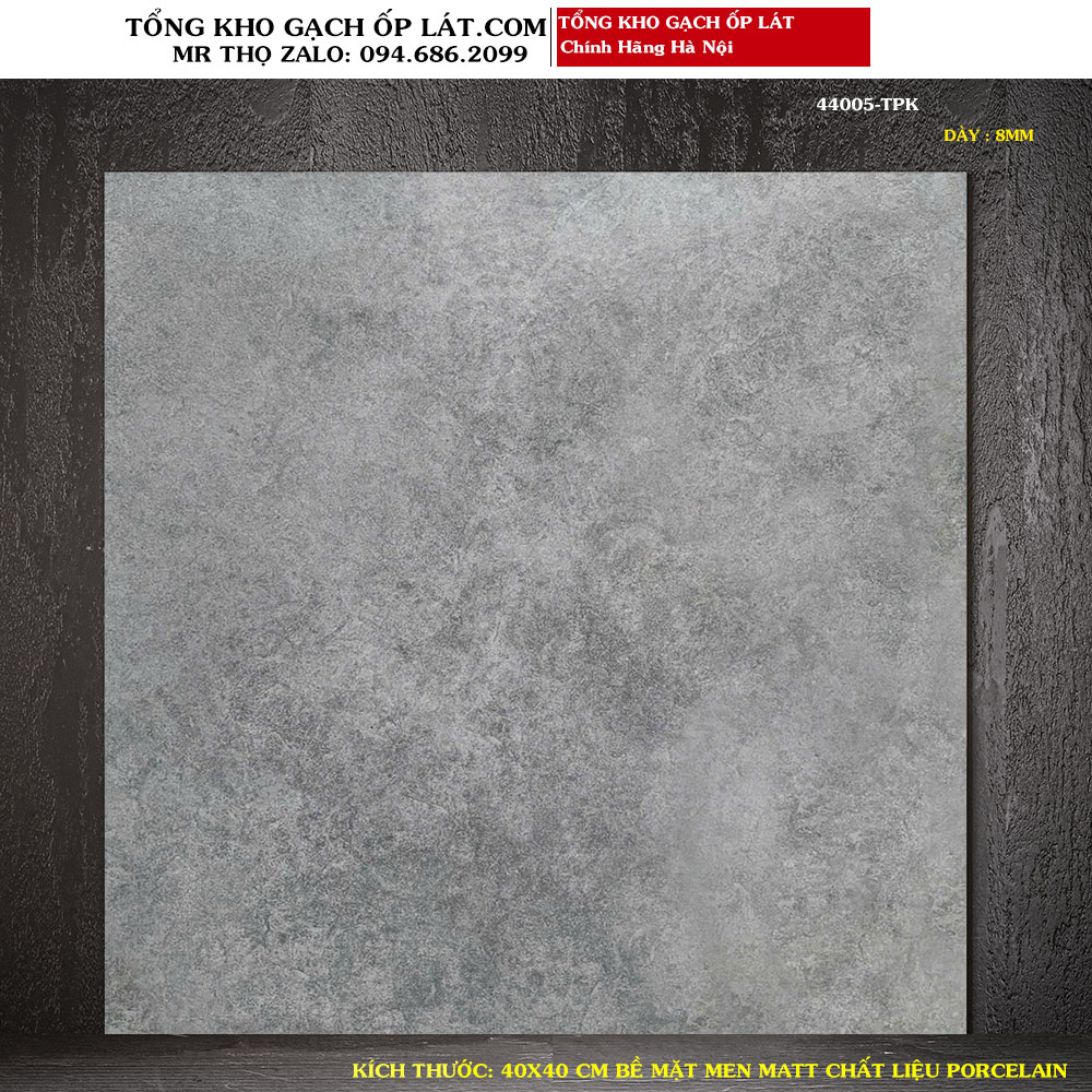 Gạch lát nền vân xi măng Chống Trơn 40x40 cm 44005 Loại 1