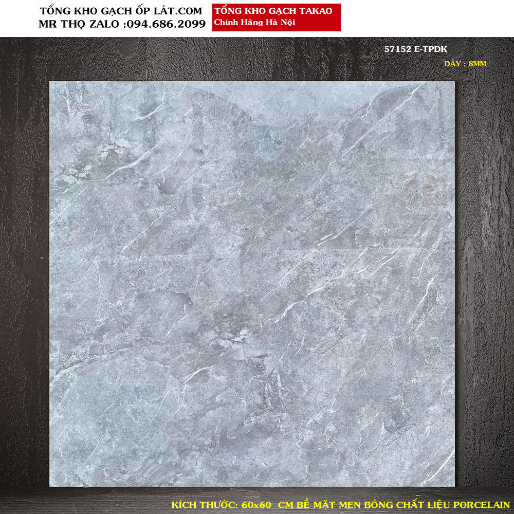 Gạch lát nền xám ghi 60x60 TAKAO 57152E Loại 1