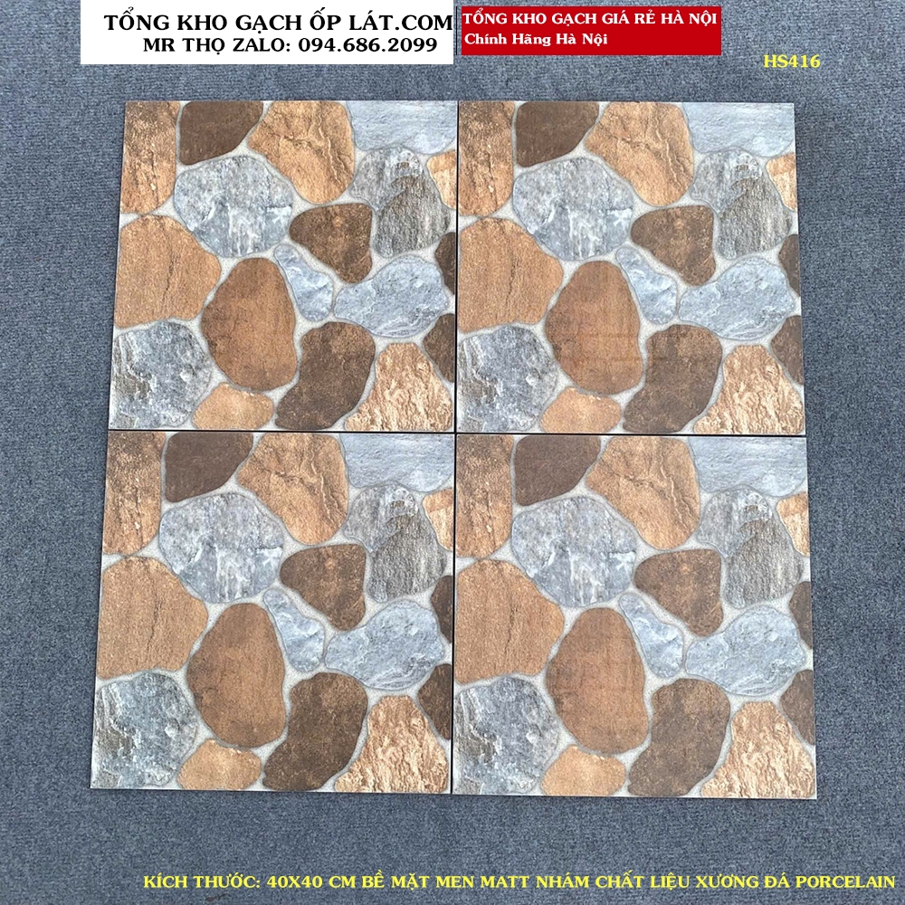 Gạch lát sân vườn giá rẻ tồn kho thanh lý 40x40 HS416 A1
