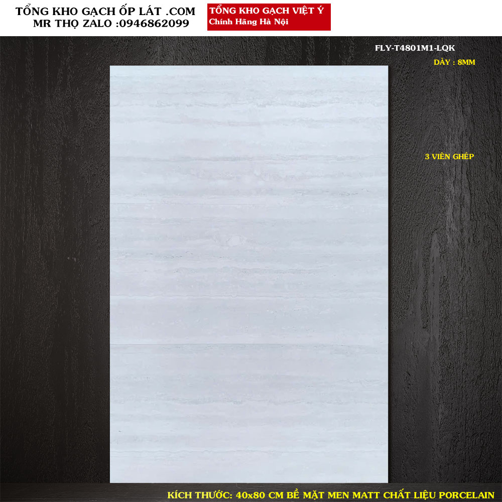 Gạch ốp tường vân đá Travertine 40x80 cm FLY-T4801M1 Loại 1