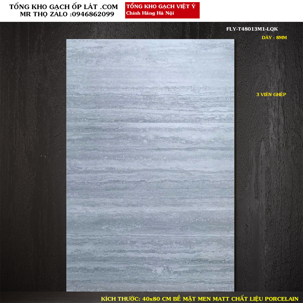 Gạch vân đá Travertine 40x80 Việt Ý FLY-T48013M1
