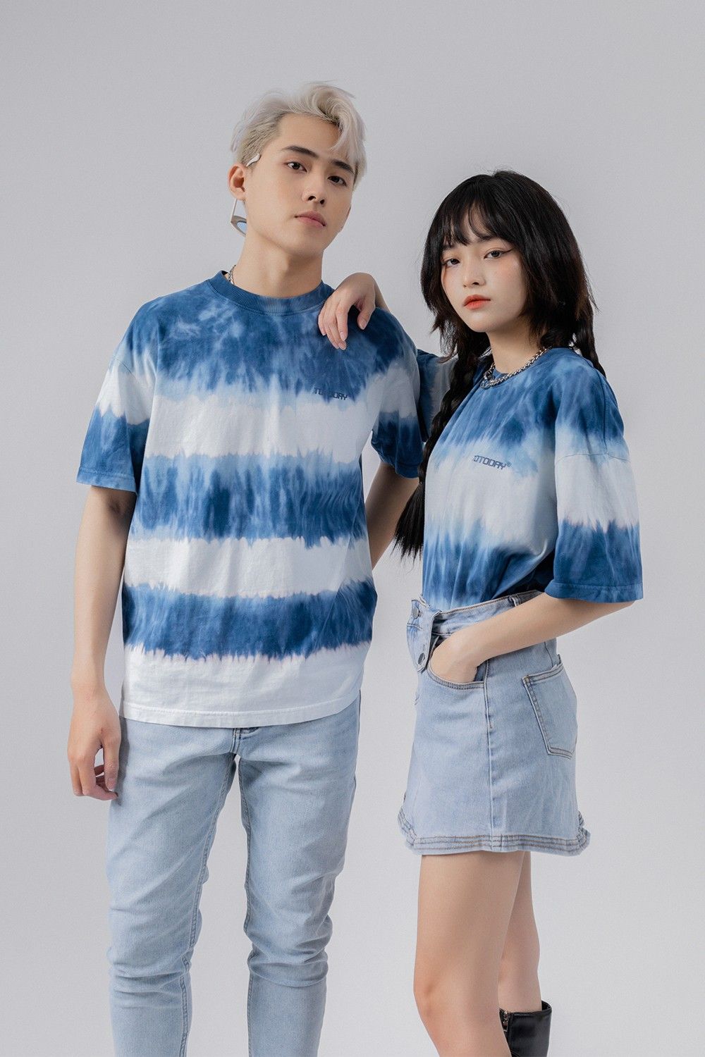 ÁO THUN UNISEX - TOTODAY - TIE DYE STRIPES