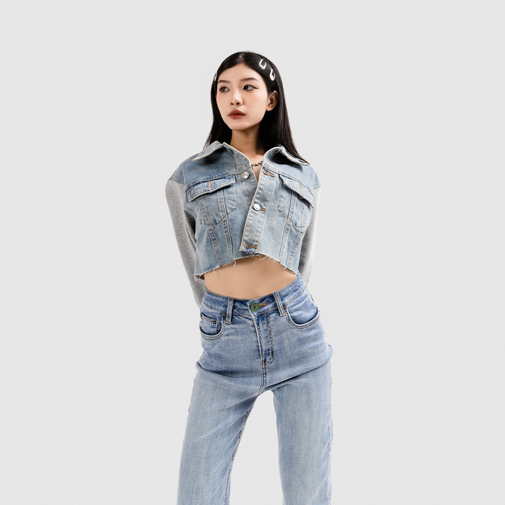 ÁO KHOÁC JEAN NỮ - TOTODAY - DENIM & FRENCH TERRY