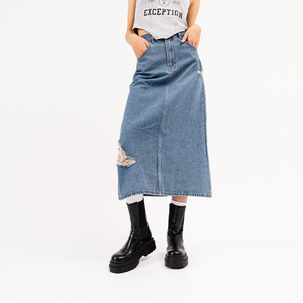 CHÂN VÁY JEAN NỮ - TOTODAY - MAXI DENIM