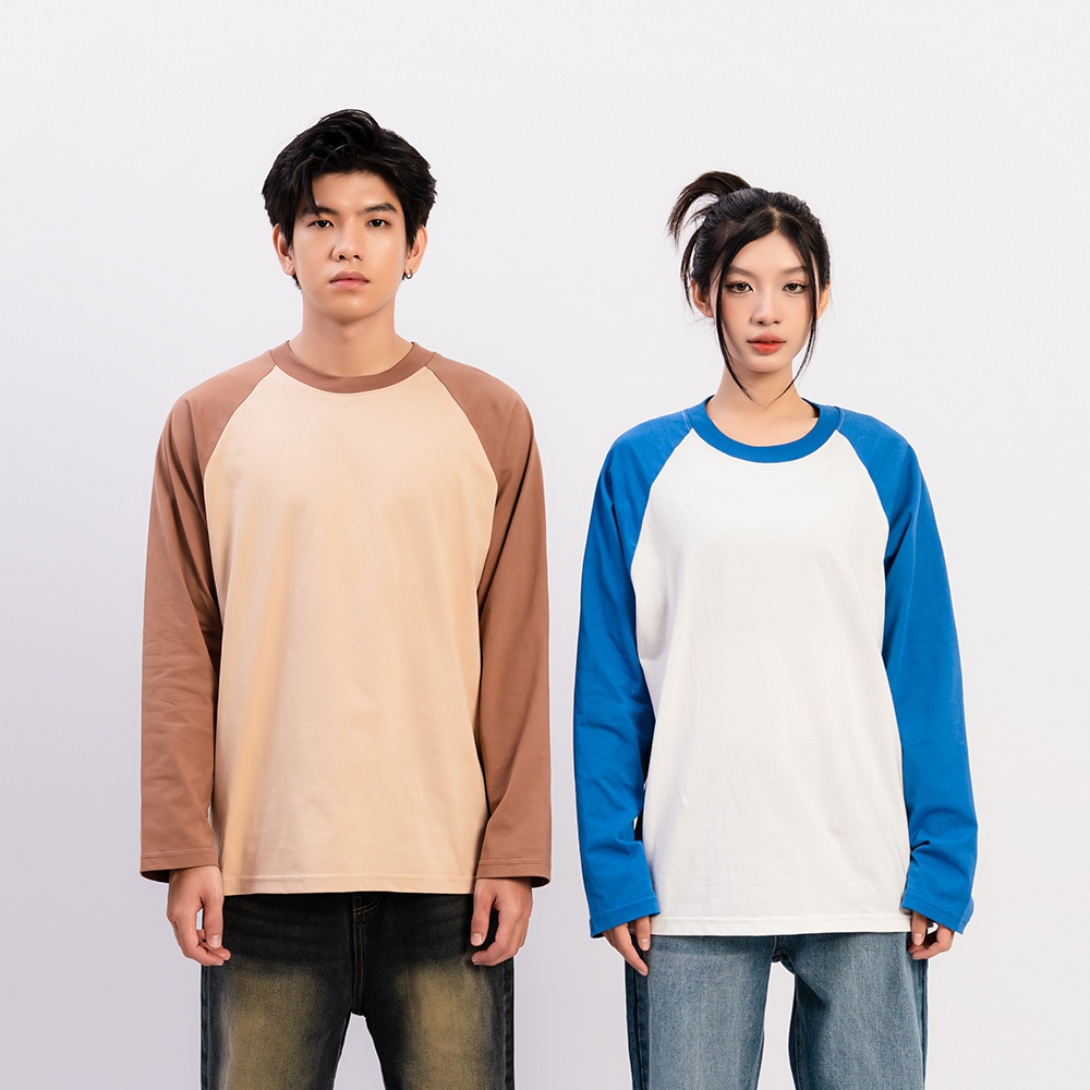 ÁO THUN UNISEX - TOTODAY - BASIC RAGLAN LONG-SLEEVED