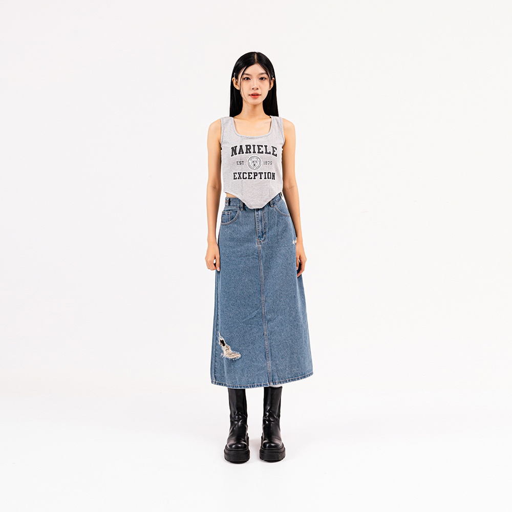 CHÂN VÁY JEAN NỮ - TOTODAY - MAXI DENIM