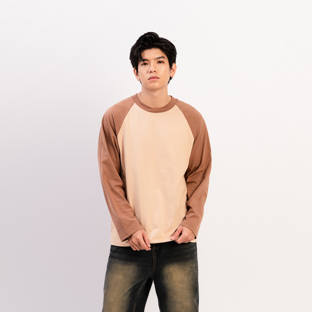 ÁO THUN UNISEX - TOTODAY - BASIC RAGLAN LONG-SLEEVED