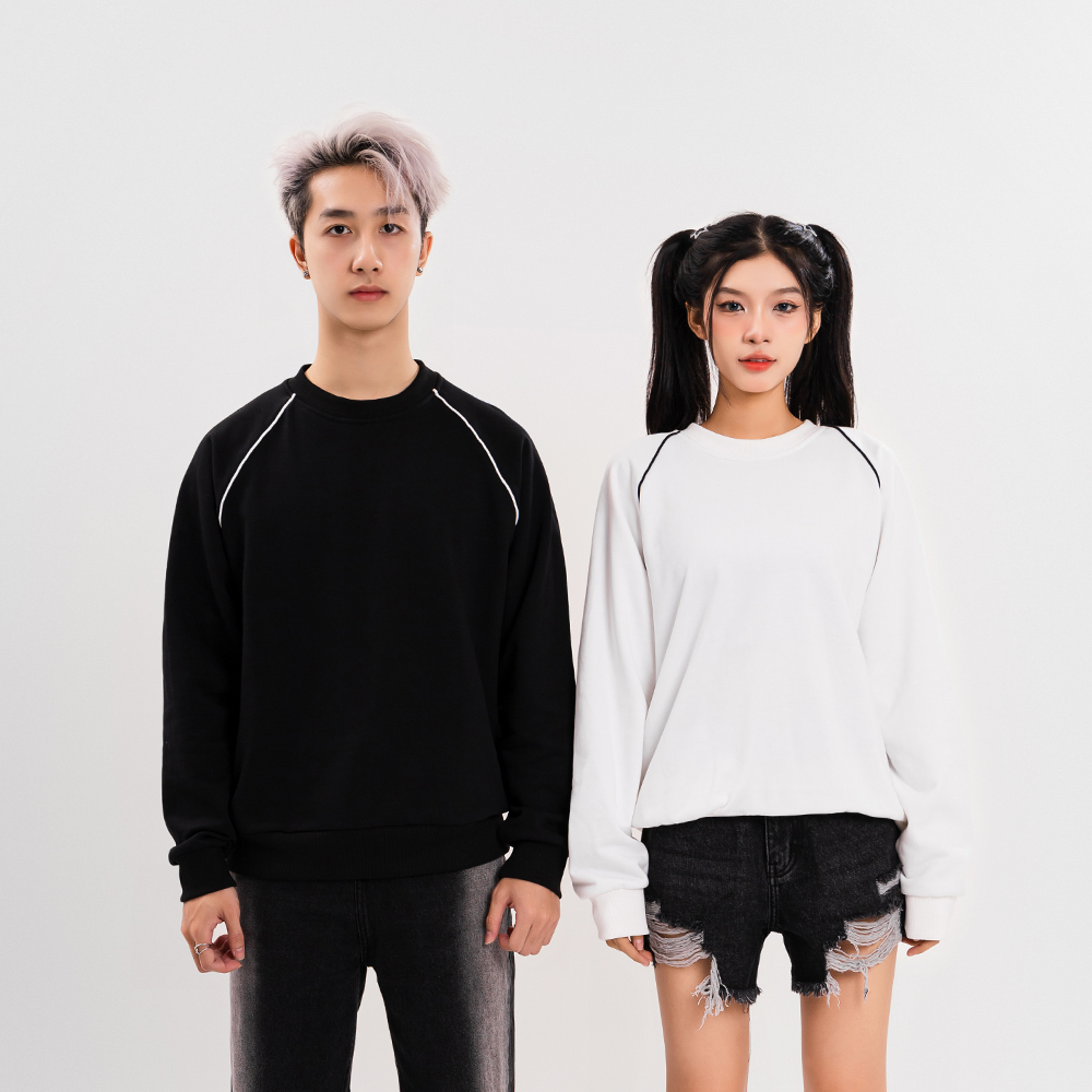 ÁO SWEATER UNISEX - TOTODAY - BASIC RAGLAN