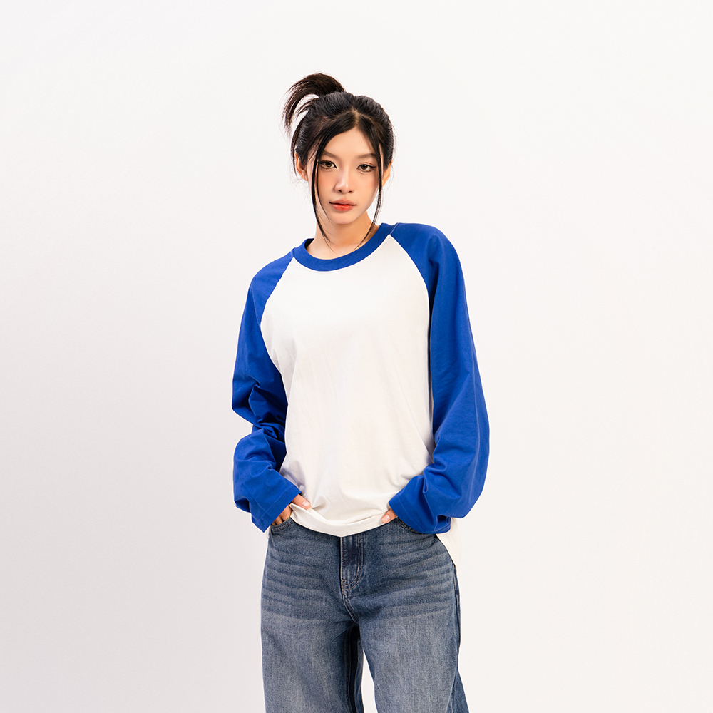 ÁO THUN UNISEX - TOTODAY - BASIC RAGLAN LONG-SLEEVED