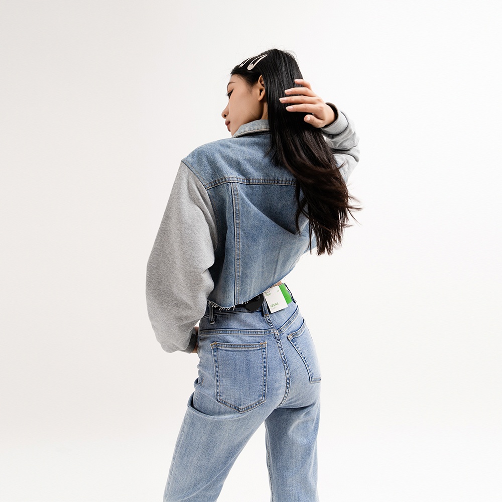 ÁO KHOÁC JEAN NỮ - TOTODAY - DENIM & FRENCH TERRY