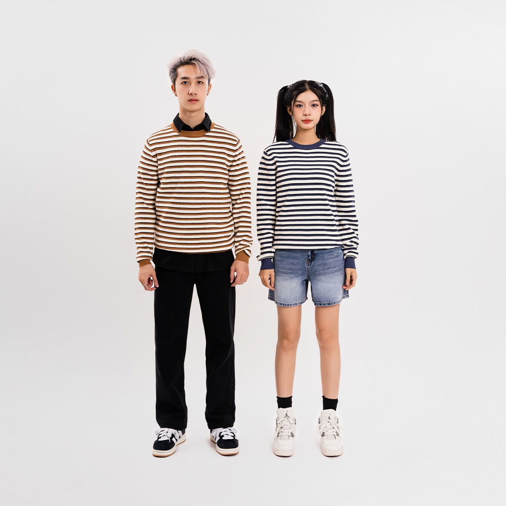 ÁO LEN UNISEX - TOTODAY - SMALL STRIPED SWEATER