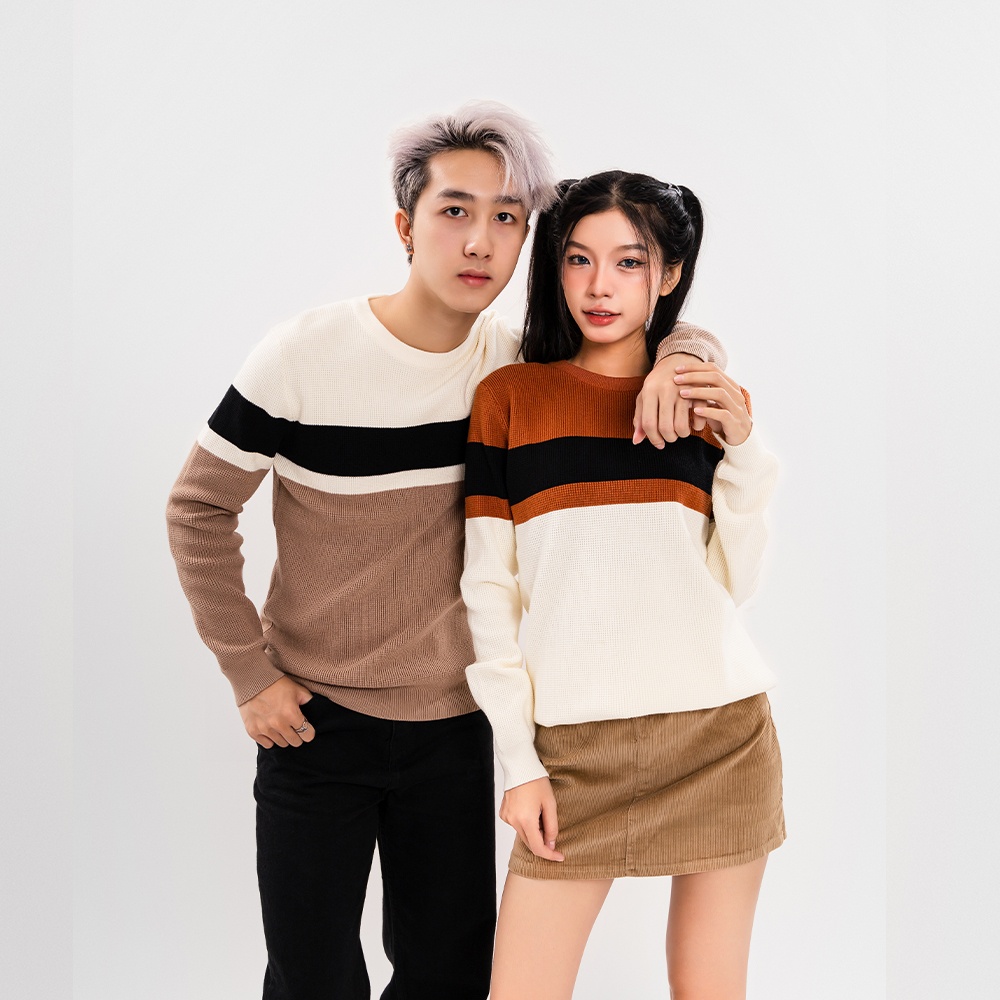 ÁO LEN UNISEX - TOTODAY - STRIPED COLOR BLOCK 2