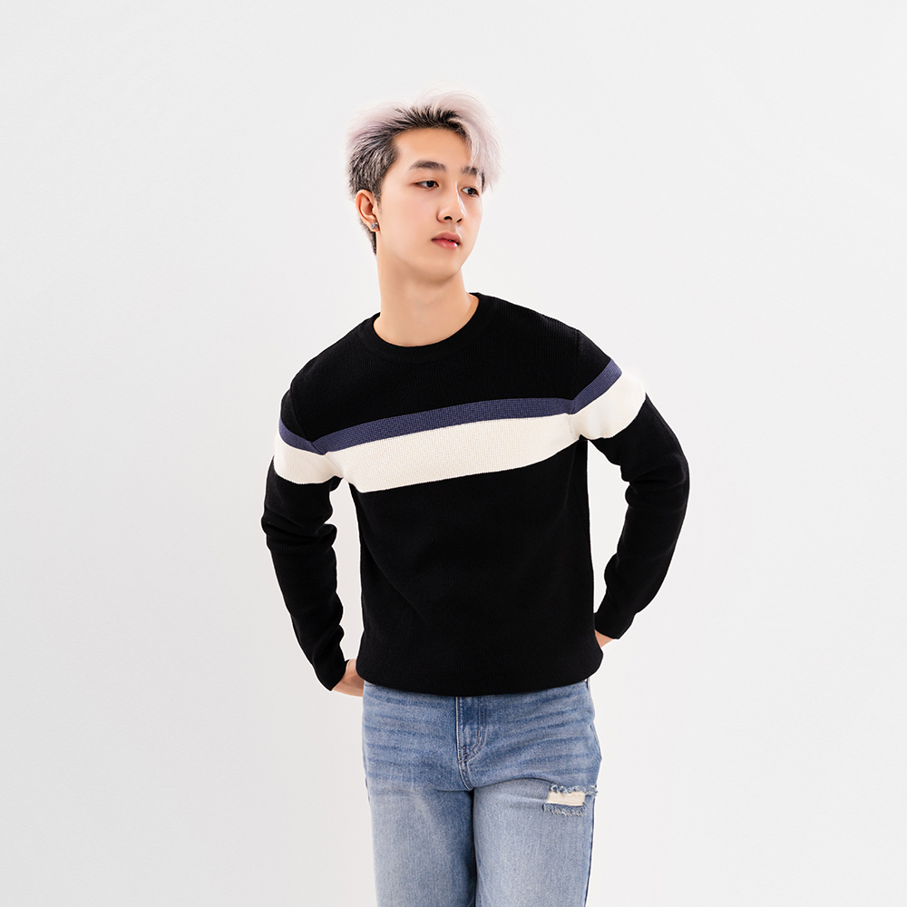 ÁO LEN UNISEX - TOTODAY - STRIPED COLOR BLOCK 3