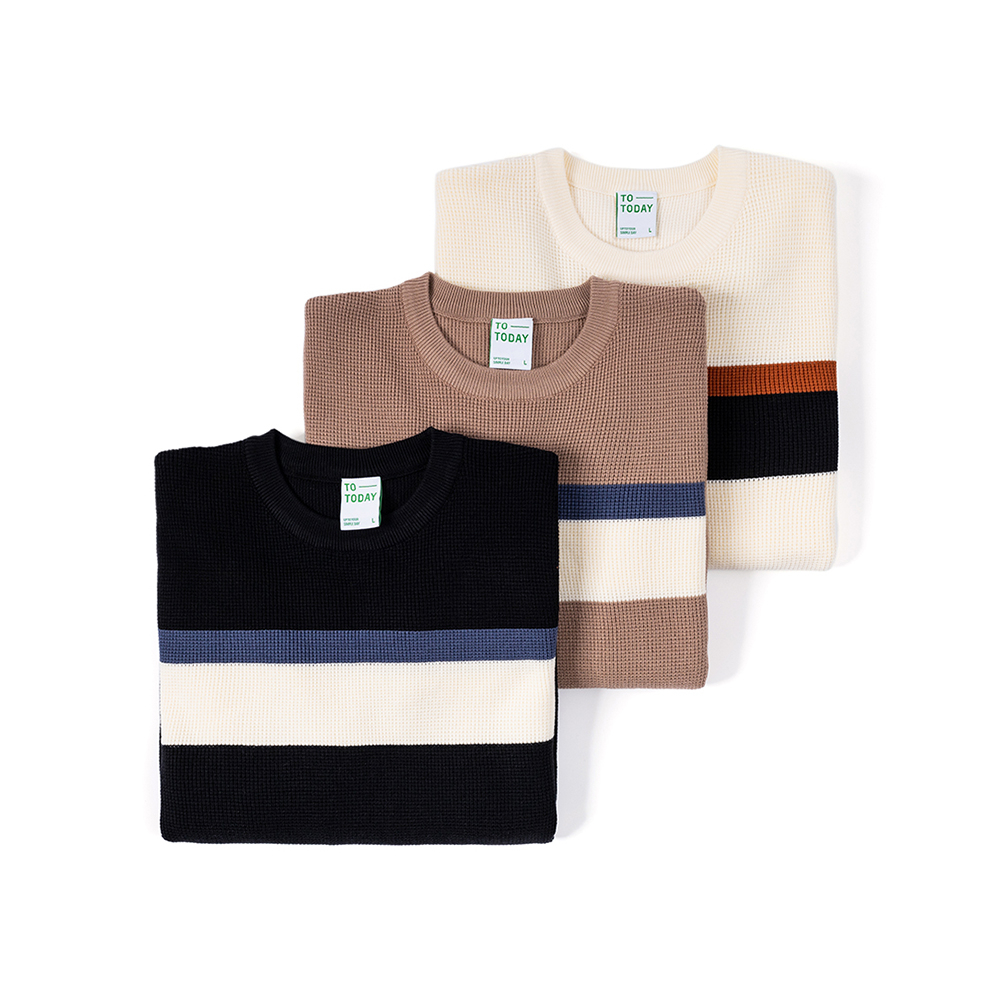 ÁO LEN UNISEX - TOTODAY - STRIPED COLOR BLOCK 3