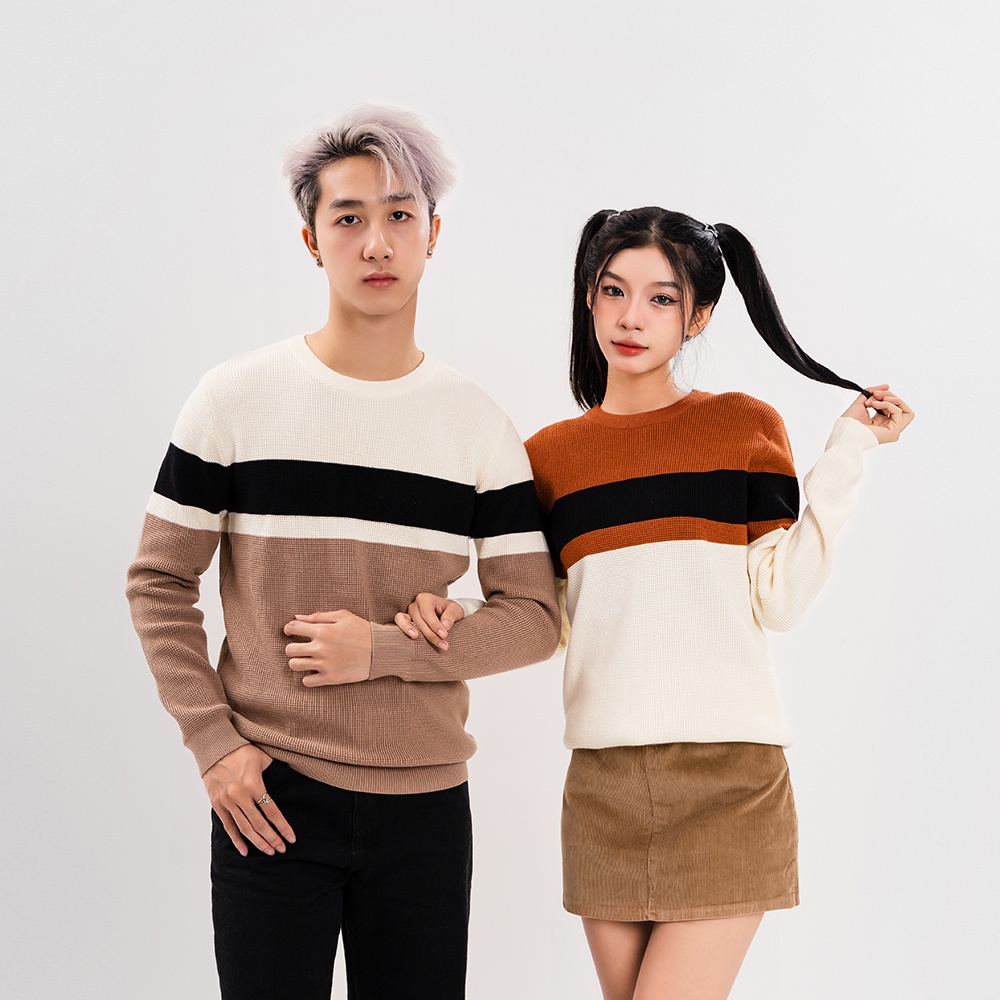 ÁO LEN UNISEX - TOTODAY - STRIPED COLOR BLOCK 2