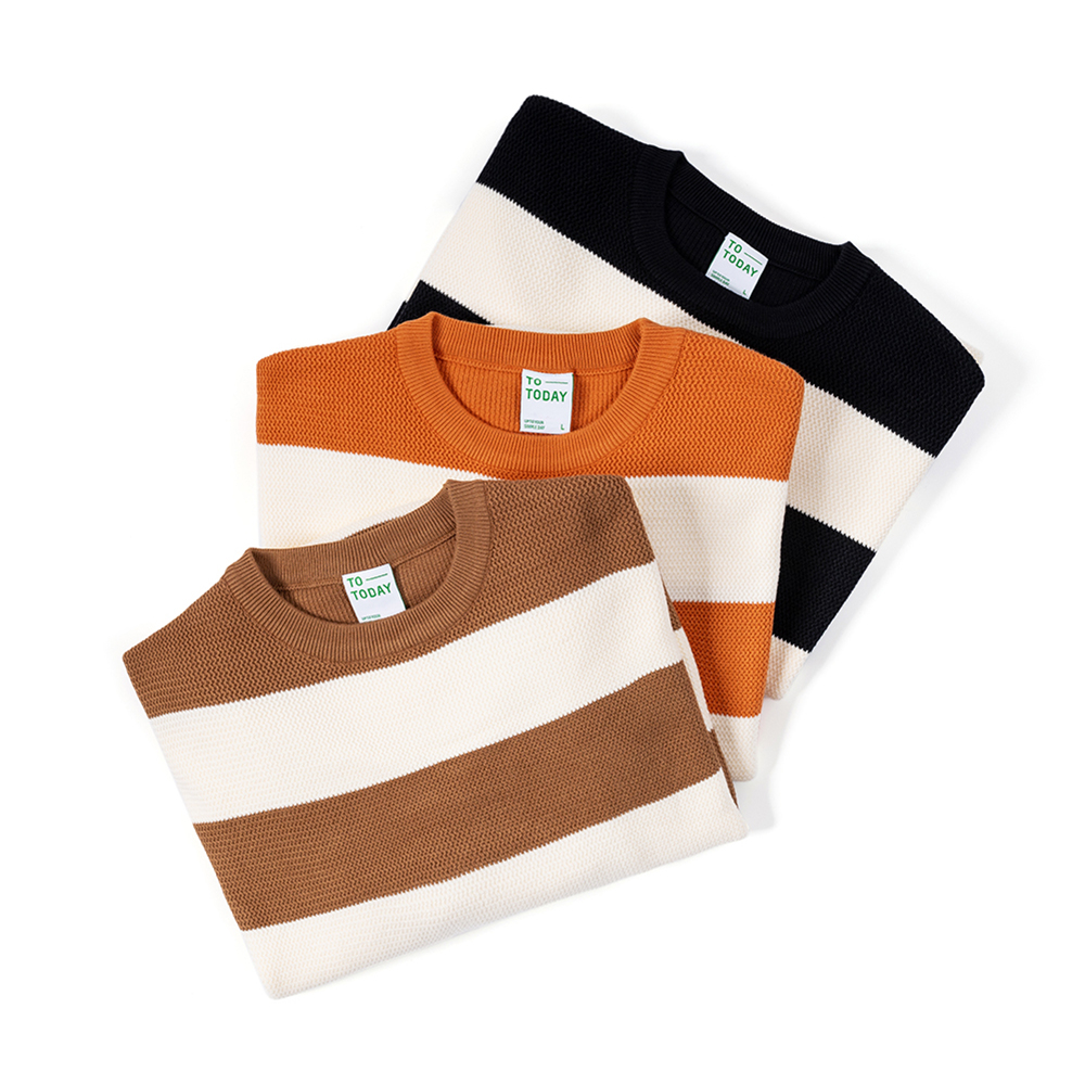 ÁO LEN UNISEX - TOTODAY - BIG STRIPED 3 COLOR