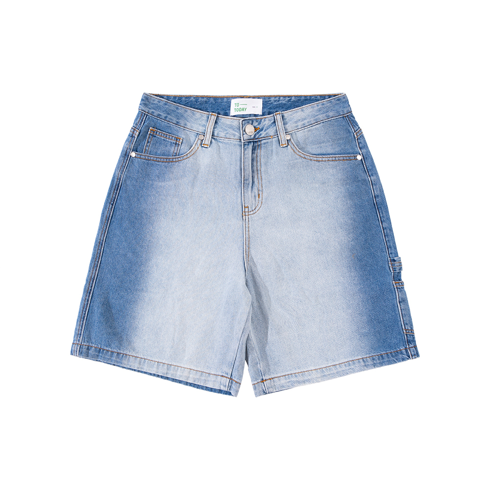 QUẦN SHORT JEAN NAM - TOTODAY - ACID WHITE WIDELEG