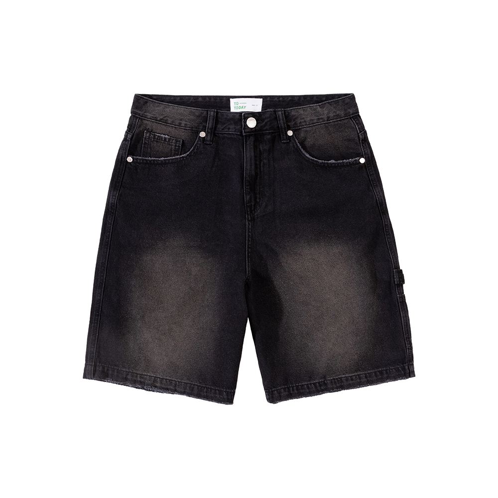 QUẦN SHORT JEAN NAM - TOTODAY - BLACK SHORT WIDELEG