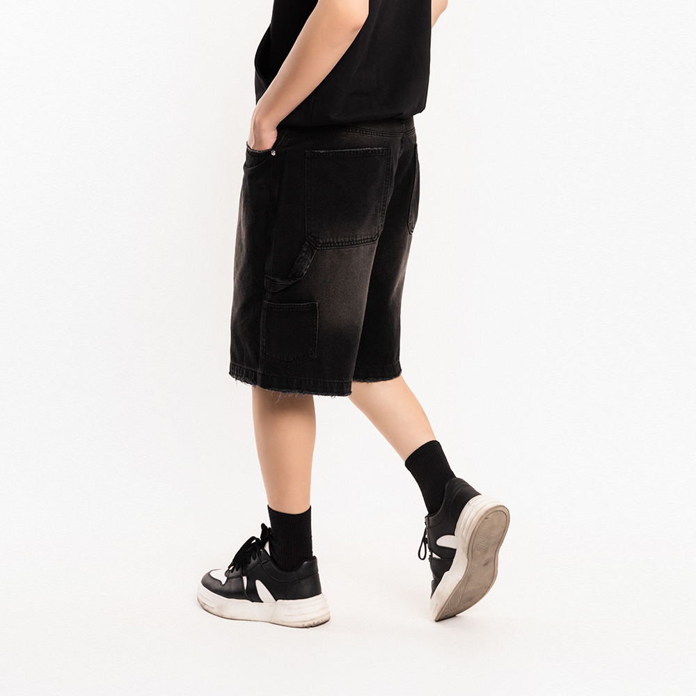 QUẦN SHORT JEAN NAM - TOTODAY - BLACK SHORT WIDELEG