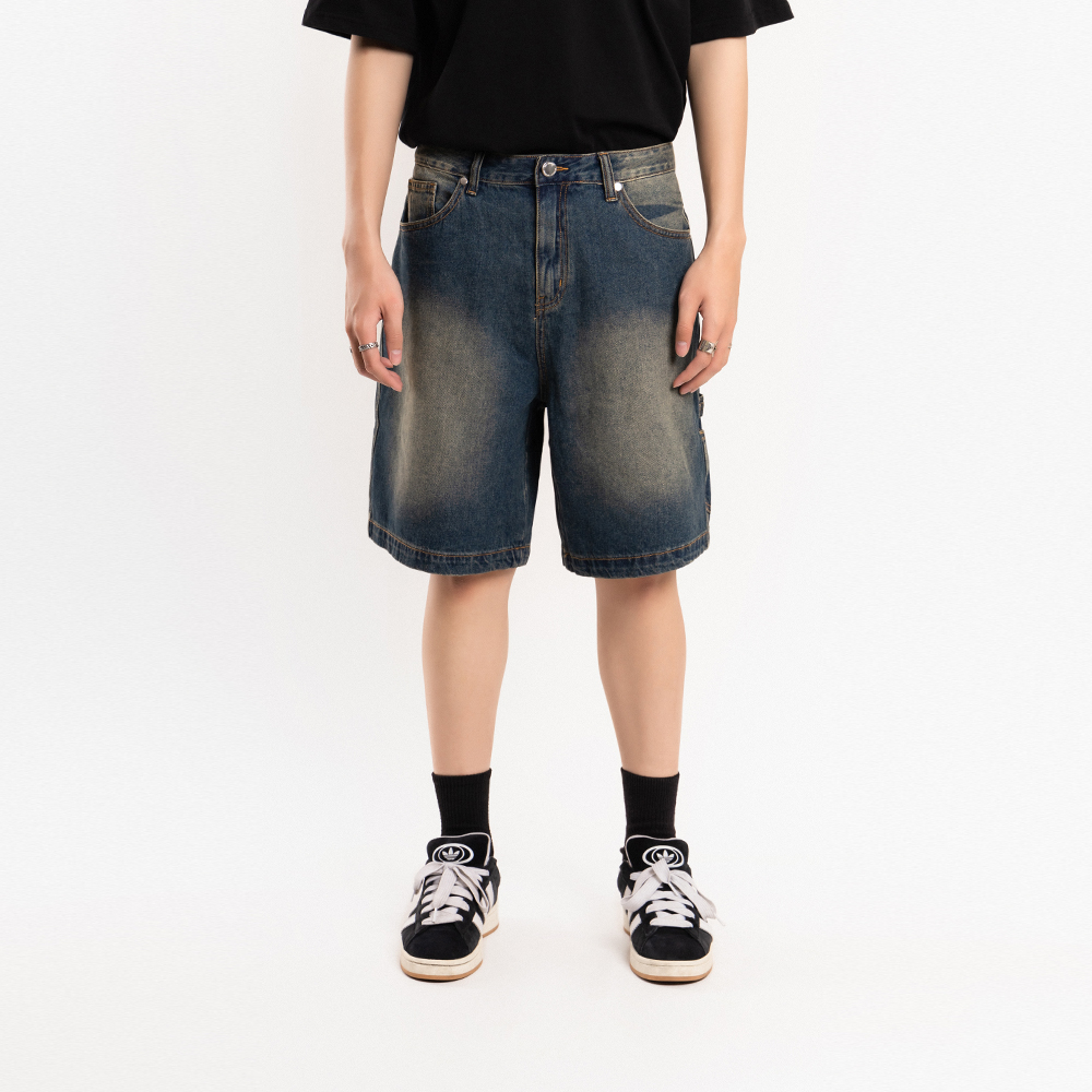 QUẦN SHORT JEAN NAM - TOTODAY - DARKBLUE SHORT WIDELEG