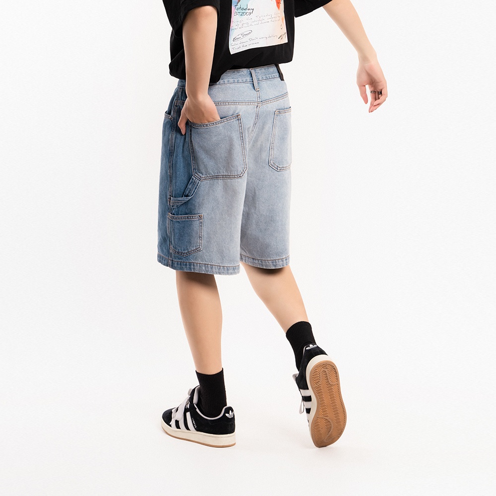 QUẦN SHORT JEAN NAM - TOTODAY - ACID WHITE WIDELEG