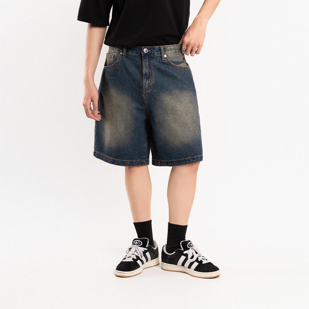 QUẦN SHORT JEAN NAM - TOTODAY - DARKBLUE SHORT WIDELEG