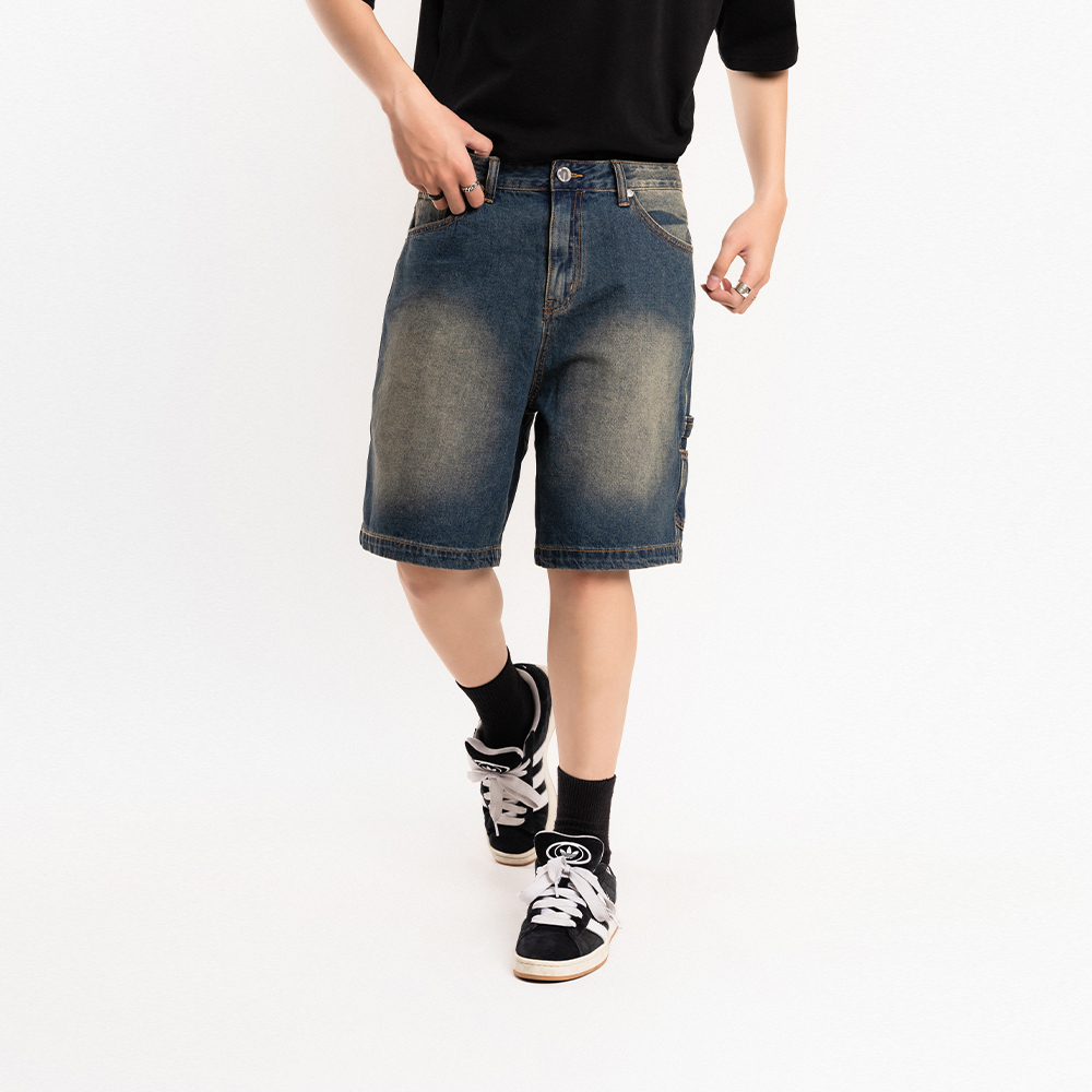 QUẦN SHORT JEAN NAM - TOTODAY - DARKBLUE SHORT WIDELEG