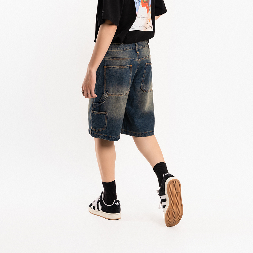 QUẦN SHORT JEAN NAM - TOTODAY - DARKBLUE SHORT WIDELEG