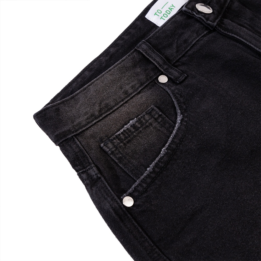 QUẦN SHORT JEAN NAM - TOTODAY - BLACK SHORT WIDELEG