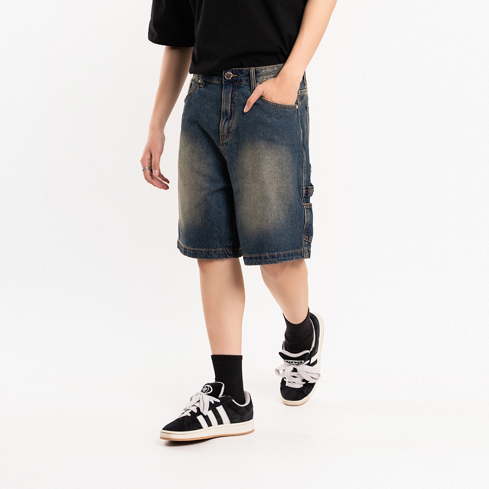 QUẦN SHORT JEAN NAM - TOTODAY - DARKBLUE SHORT WIDELEG