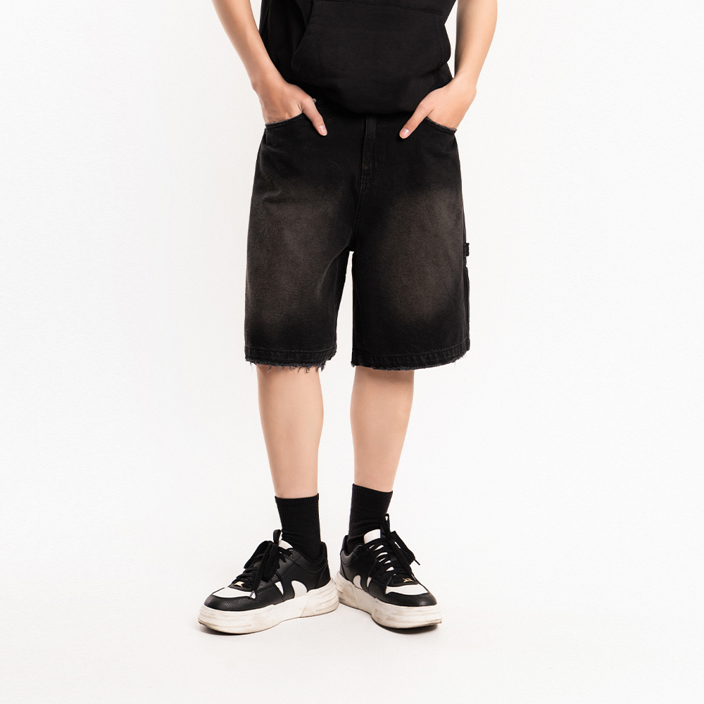 QUẦN SHORT JEAN NAM - TOTODAY - BLACK SHORT WIDELEG