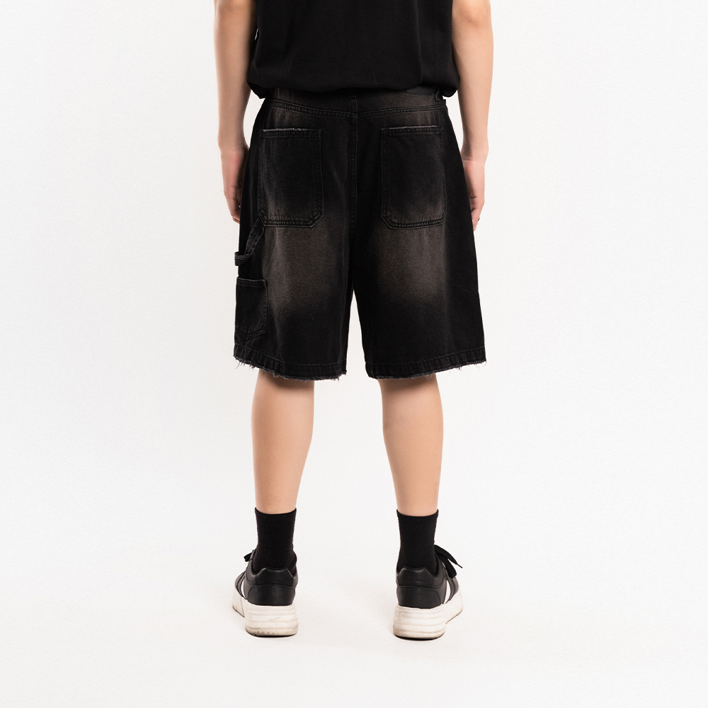 QUẦN SHORT JEAN NAM - TOTODAY - BLACK SHORT WIDELEG