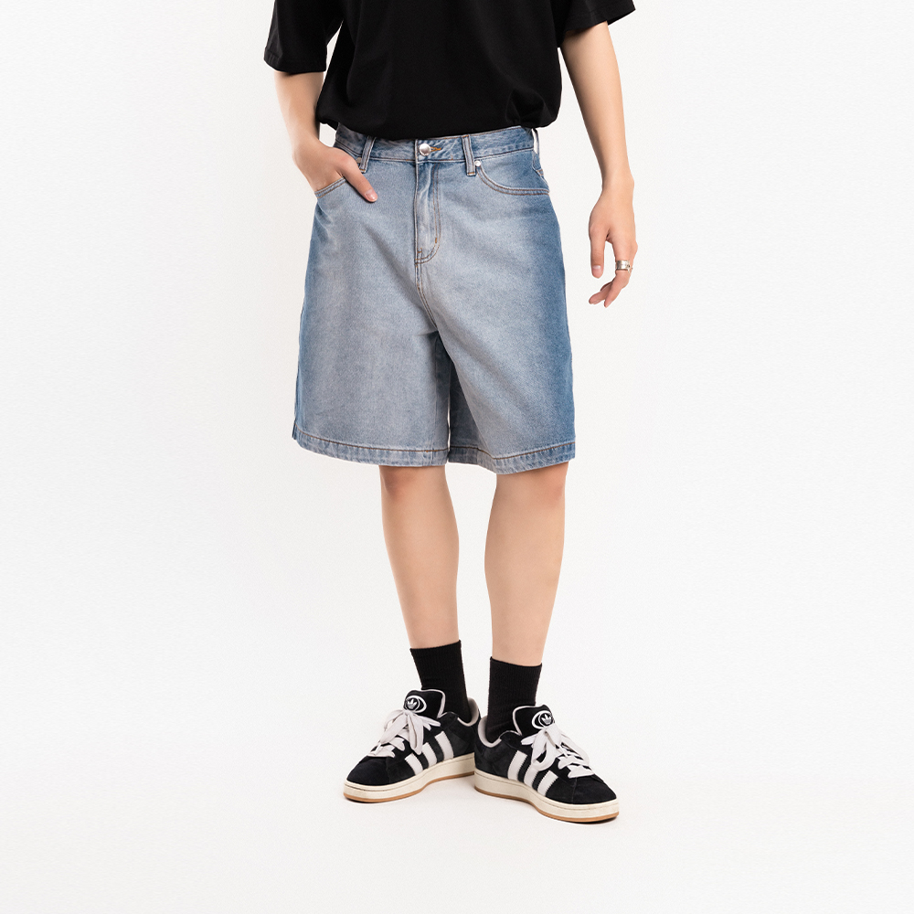 QUẦN SHORT JEAN NAM - TOTODAY - ACID WHITE WIDELEG