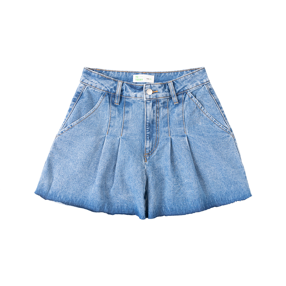 CHÂN VÁY JEAN NỮ - TOTODAY - DENIM PLEATED SKIRT