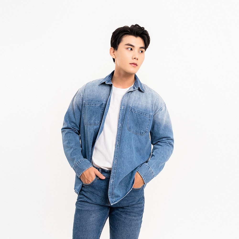 ÁO SƠ MI JEAN NAM - TOTODAY - WASH DENIM SHIRT