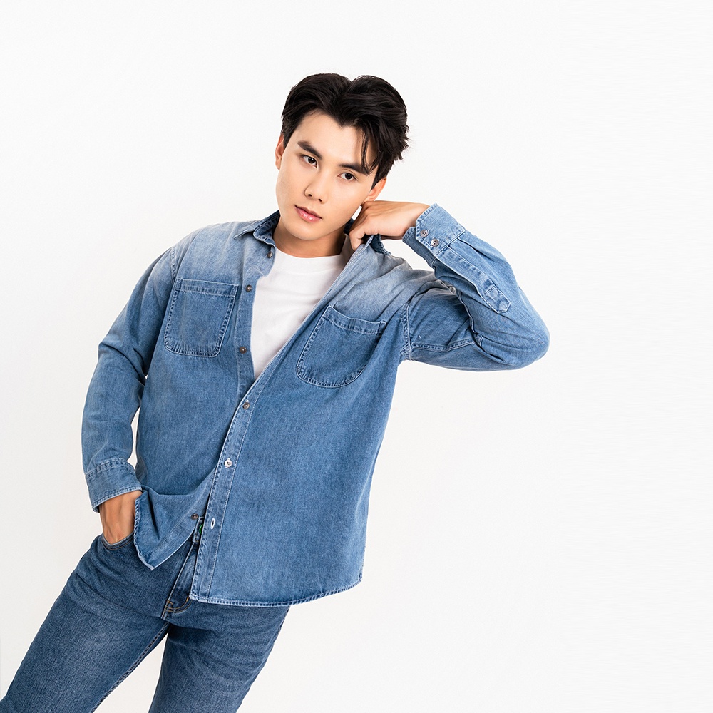 ÁO SƠ MI JEAN NAM - TOTODAY - WASH DENIM SHIRT