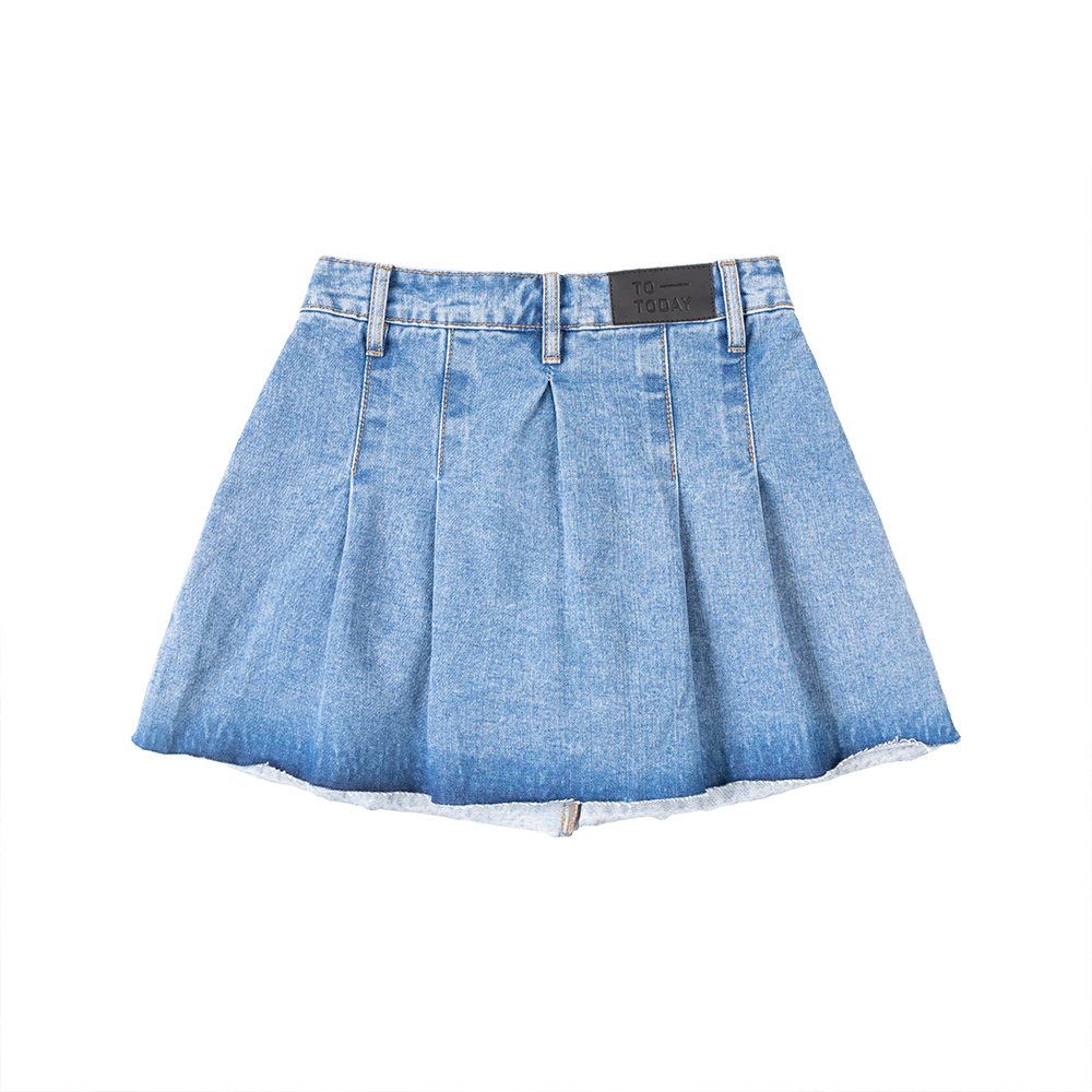 CHÂN VÁY JEAN NỮ - TOTODAY - DENIM PLEATED SKIRT