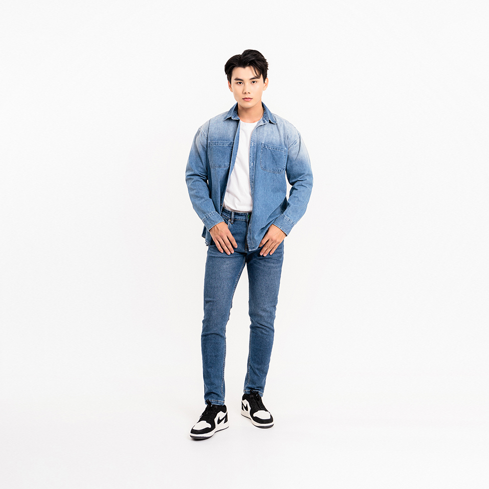 ÁO SƠ MI JEAN NAM - TOTODAY - WASH DENIM SHIRT