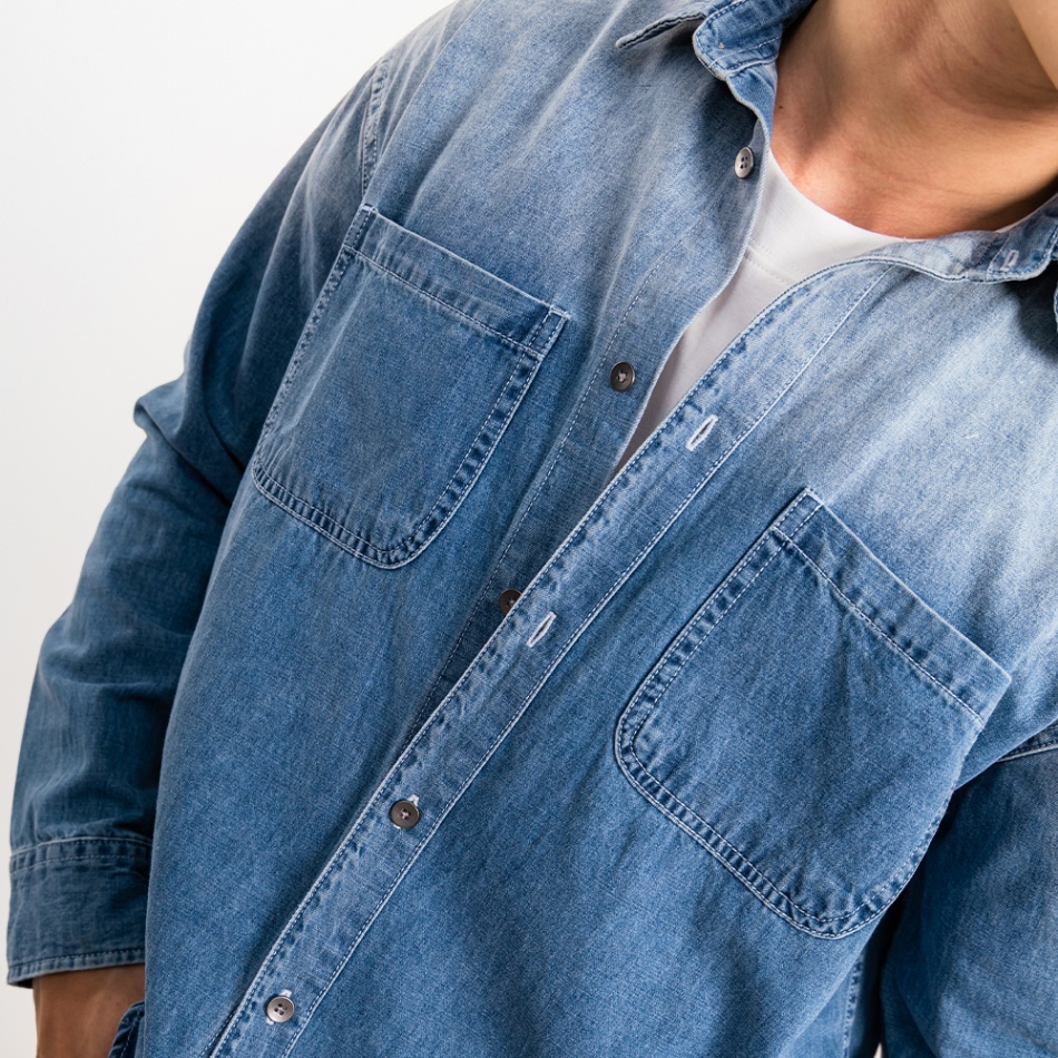 ÁO SƠ MI JEAN NAM - TOTODAY - WASH DENIM SHIRT