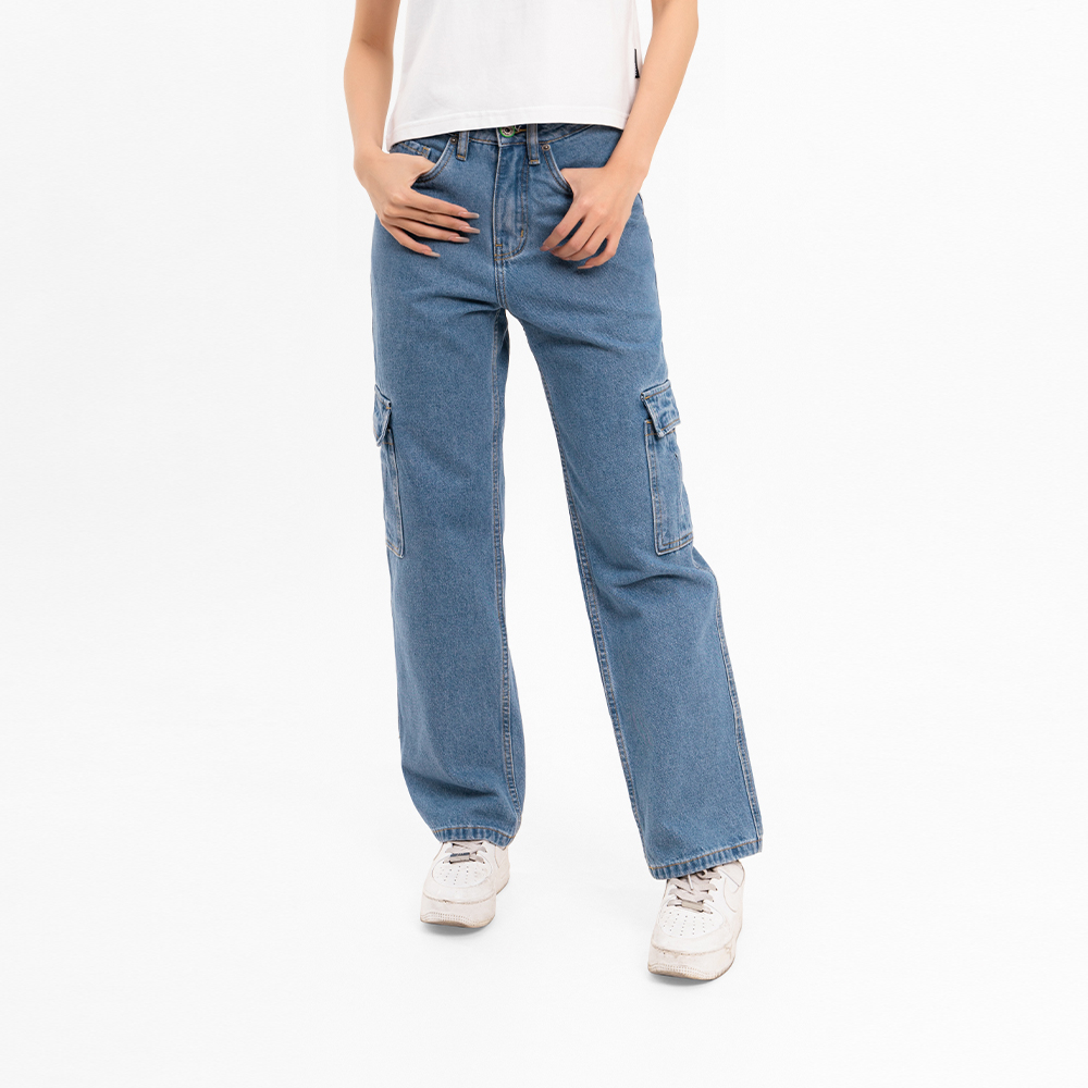 QUẦN JOGGER NỮ - TOTODAY - STRAIGHT DENIM CARGO