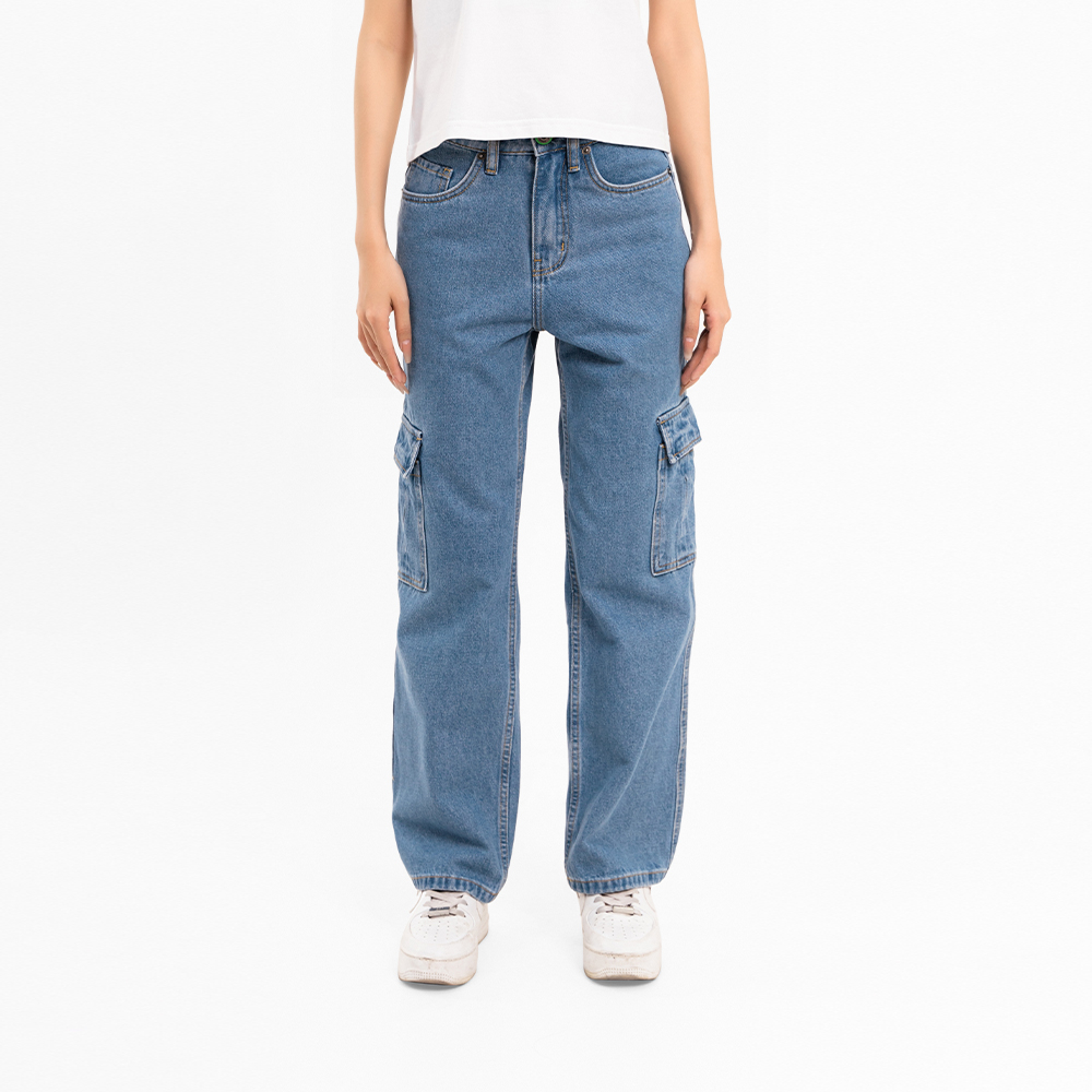 QUẦN JOGGER NỮ - TOTODAY - STRAIGHT DENIM CARGO