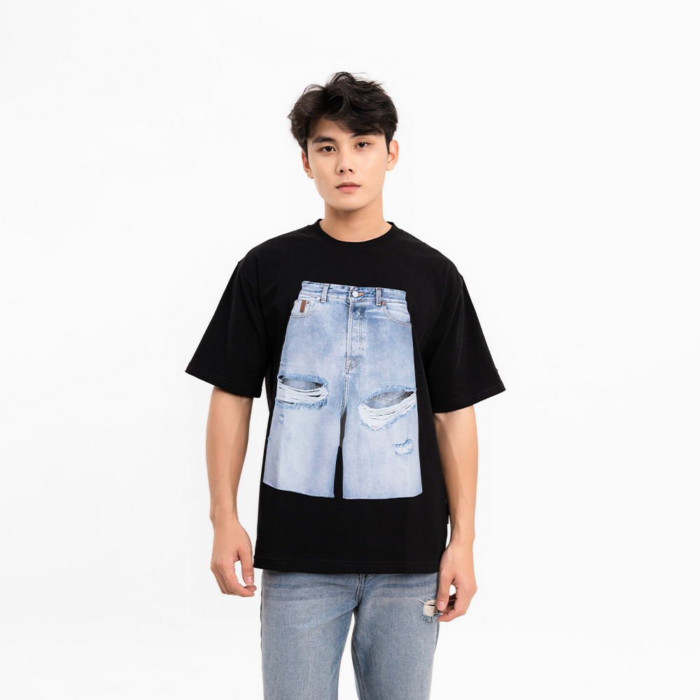 ÁO THUN NAM - TOTODAY - JEANS SHORTS PRINTED