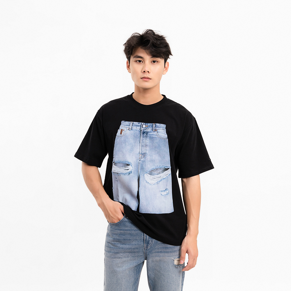 ÁO THUN NAM - TOTODAY - JEANS SHORTS PRINTED