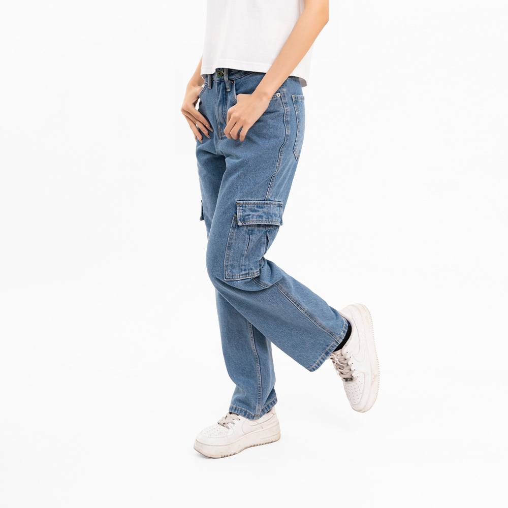 QUẦN JOGGER NỮ - TOTODAY - STRAIGHT DENIM CARGO