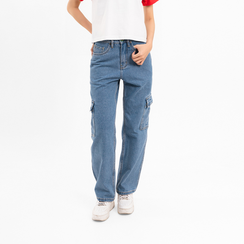 QUẦN JOGGER NỮ - TOTODAY - STRAIGHT DENIM CARGO