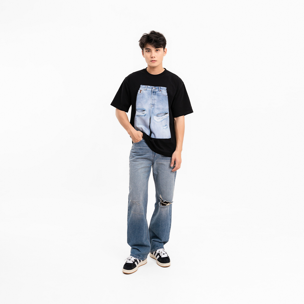 ÁO THUN NAM - TOTODAY - JEANS SHORTS PRINTED